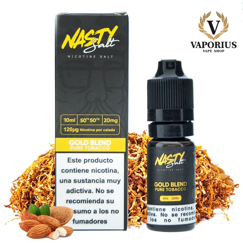 GOLD BLEND PURE TABACCO NASTY JUICE SALT 10ML 10MG
