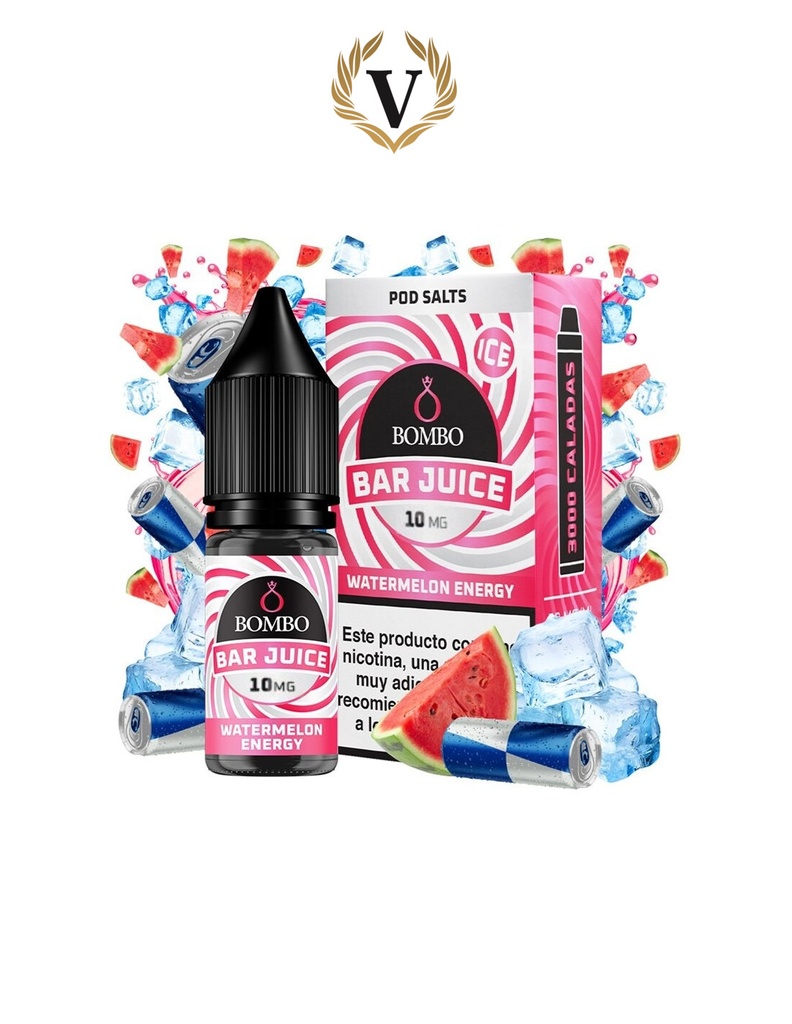 Watermelon Energy Ice 10ml - Bombo Bar Juice - Nicotina : 10mg, Tamaño : 10 ml