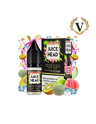 Kiwi Guava Melon Ice 10ml - Juice Head Nic Salts & Bombo - Nicotina : 10mg, Tamaño : 10 ml