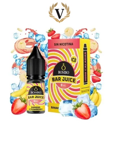 [2473] Banana Strawberry Ice 10ml - Bombo Bar Juice - Nicotina : 20mg, Tamaño : 10 ml