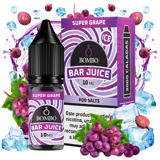 [3117] Super Grape 10ml - Bombo Bar Juice - Nicotina : 10mg , Tamaño : 10 ml