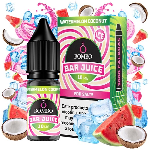 [3128] Watermelon Coconut Ice 10ml - Bombo Bar Juice - Nicotina : 10mg, Tamaño : 10 ml
